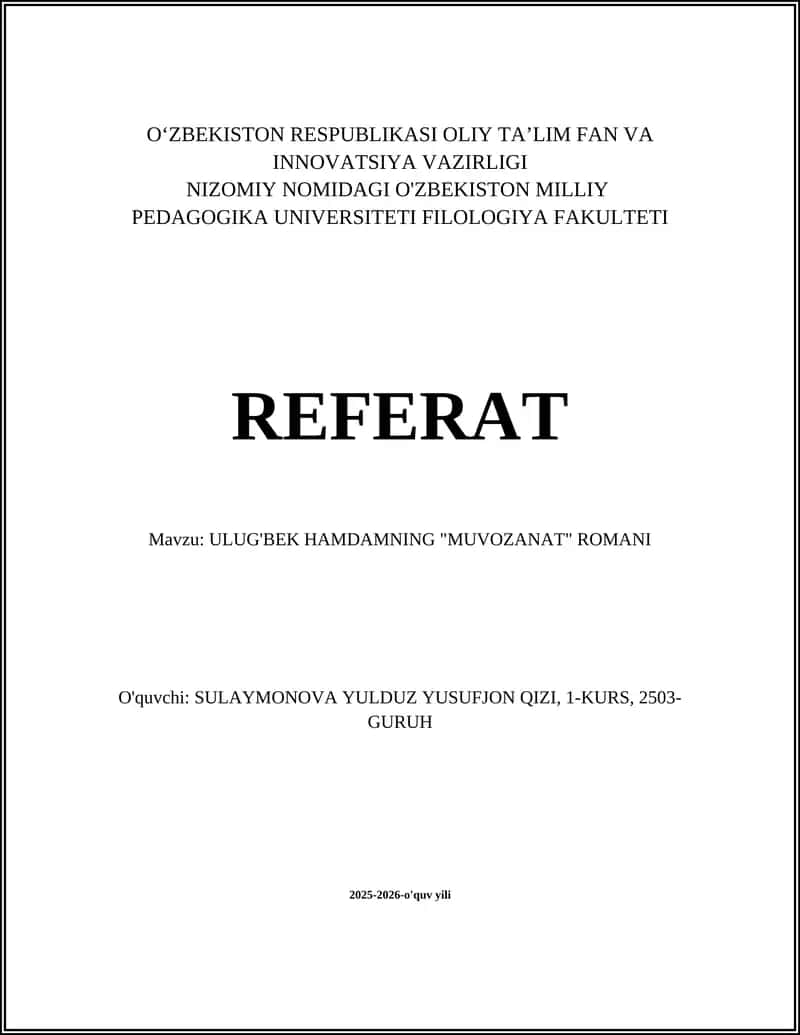 "Muvozanat" romani