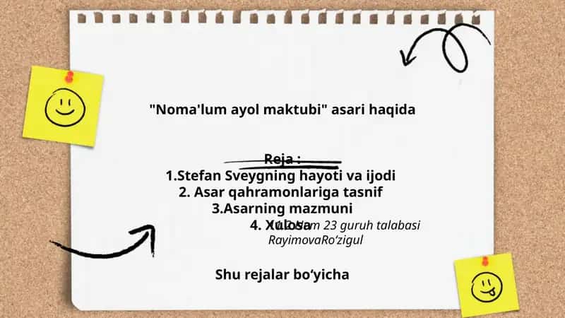 Noma'lum ayol maktubi
