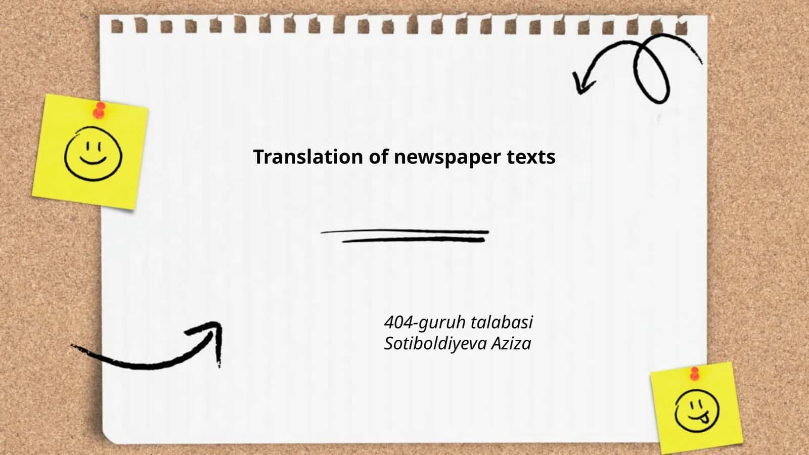 Translation of newspaper texts