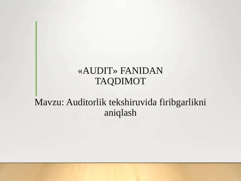 AUDIT FANIDAN TAQDIMOT