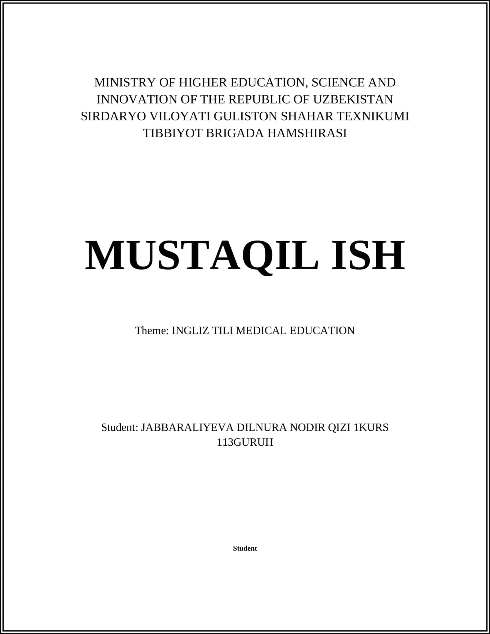 Medical Terminology in English