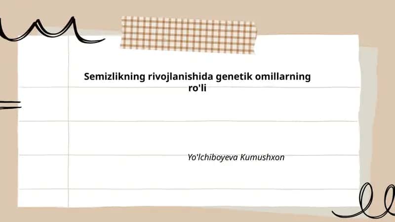 Irsi moyillik va semizlik: oilaviy agregatsiya va merosiy omillar