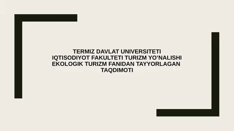 Markaziy Osiyo mamlakatlarida ekoturizm salohiyati