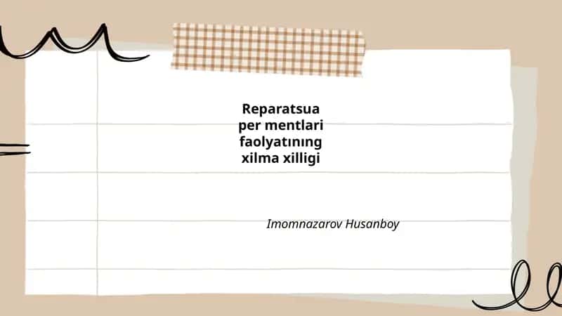 Reparatsua permentlari faoliyatı