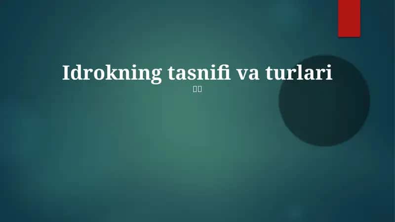 Idrokning tasnifi va turlari