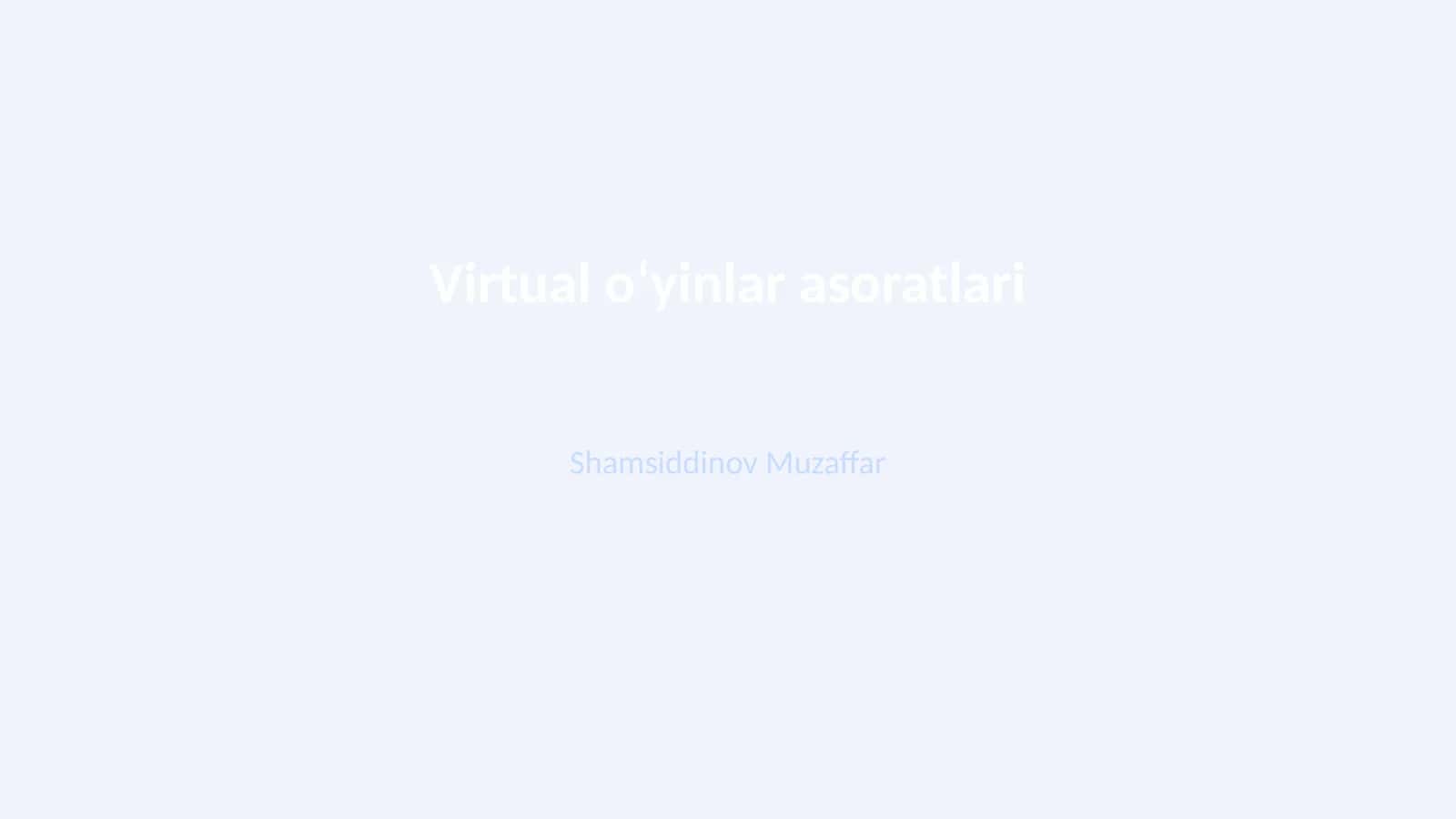 Virtual oʻyinlar asoratlari