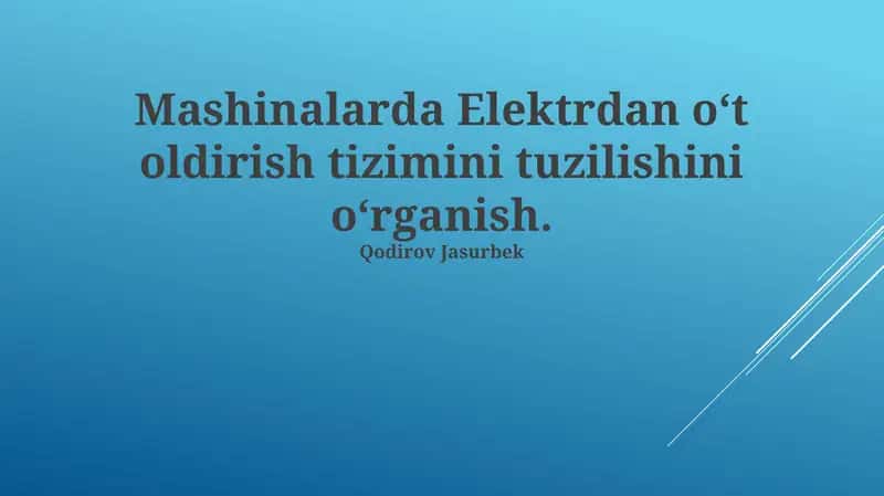 Elektr o't oldirish tizimi