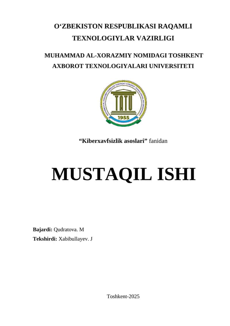 Raqamli imzo algoritmlari (RSA, ECDSA) va ularning qo‘llanilishi