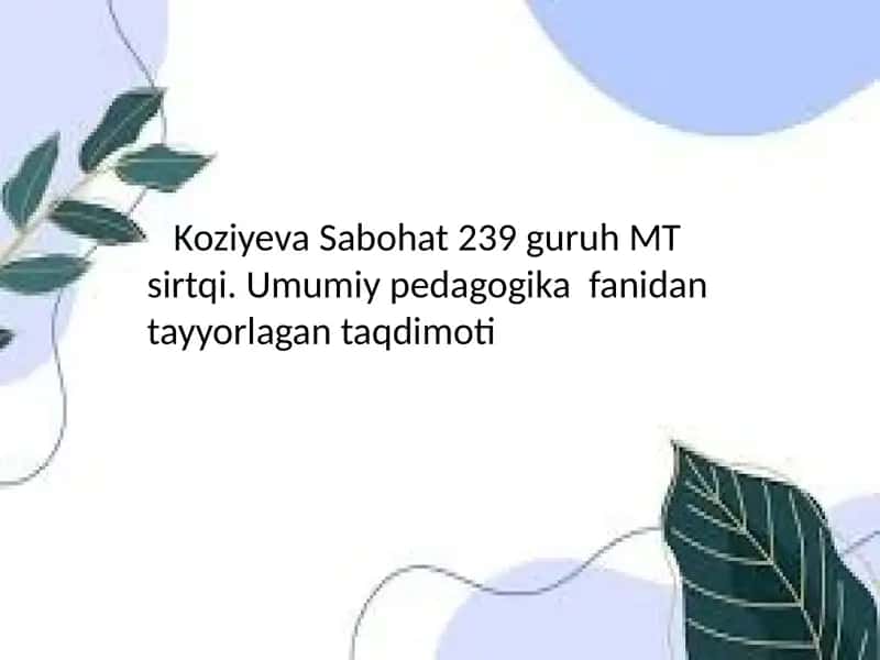 Alisher Navoiyning pedagogik qarashlari