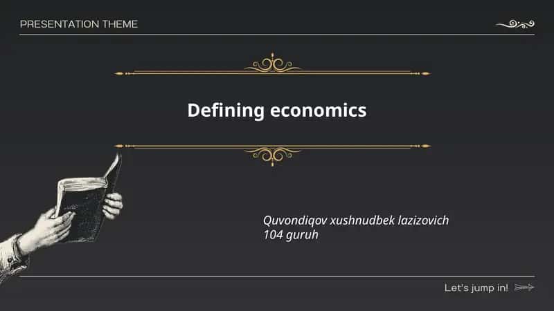 Defining economics