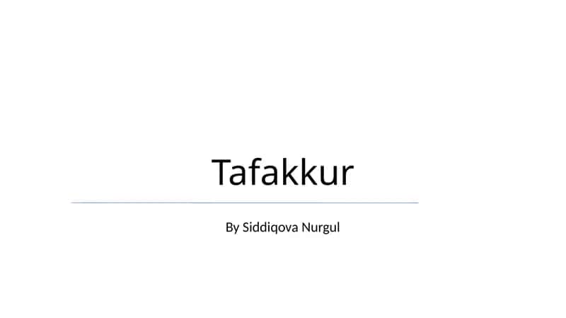 Tafakkur