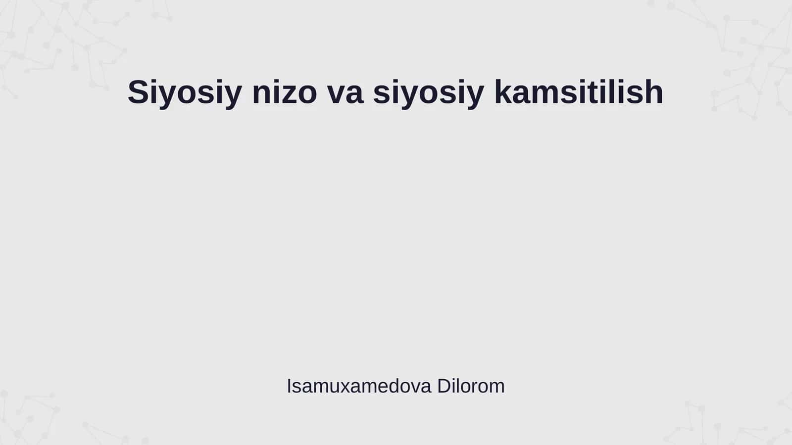 Siyosiy nizo va siyosiy kamsitilish