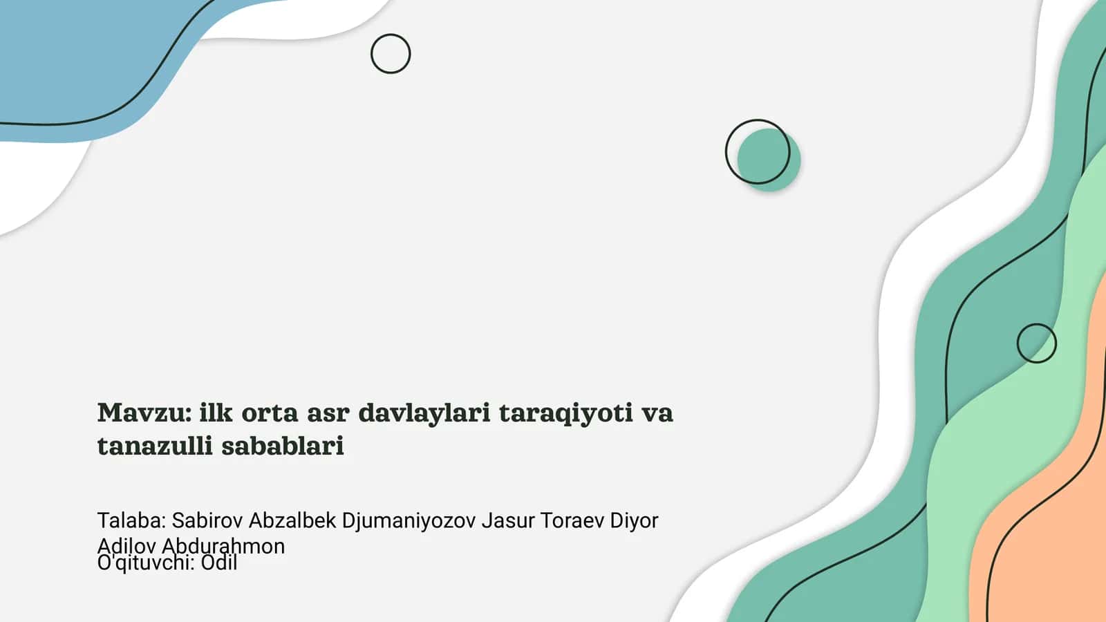 ilk orta asr davlaylari taraqiyoti va tanazulli sabablari