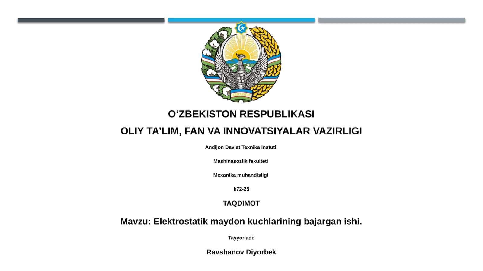 Elektrostatik maydon kuchlarining bajargan ishi