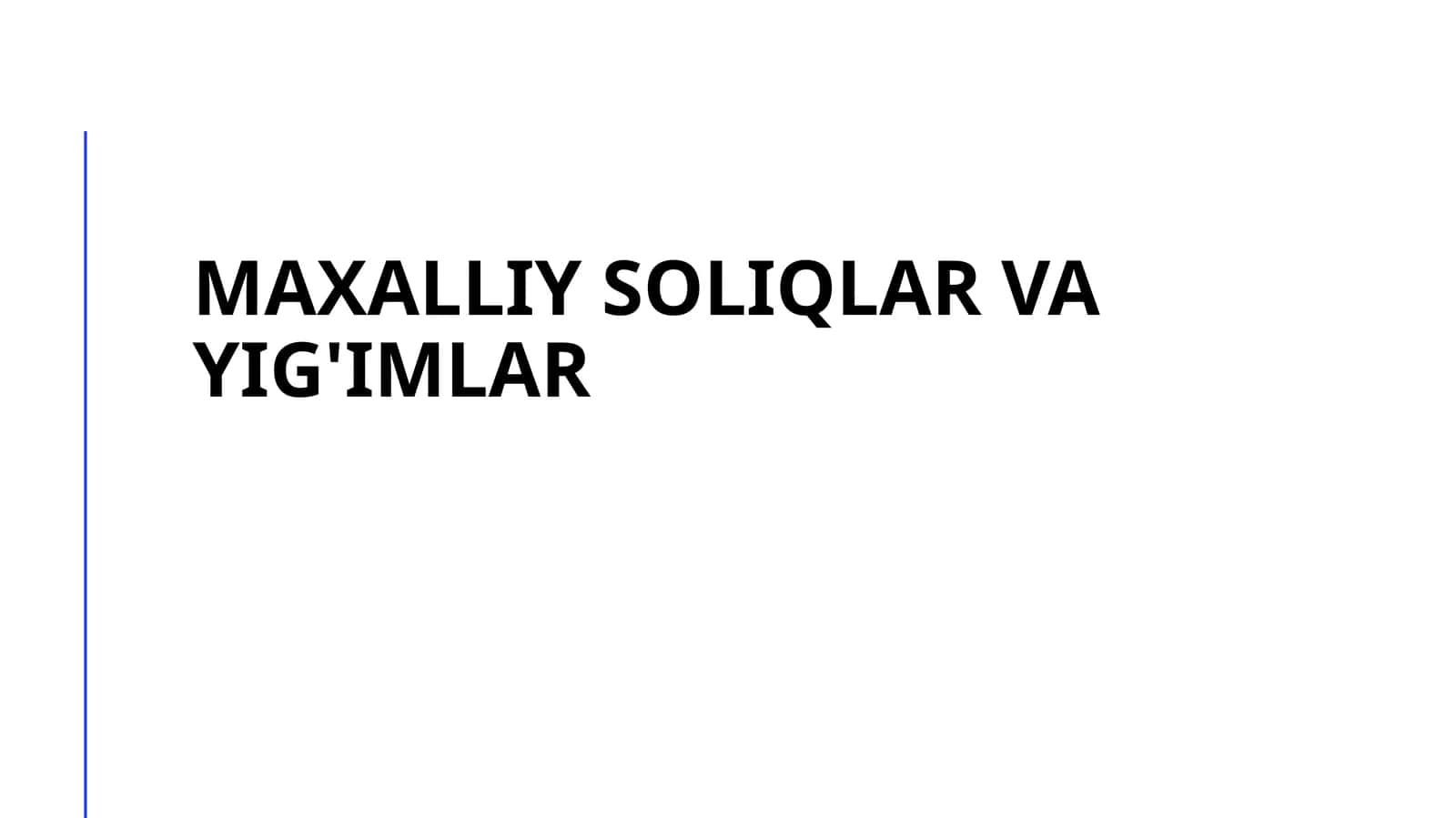 Mahalliy soliqlar va yig'imlar