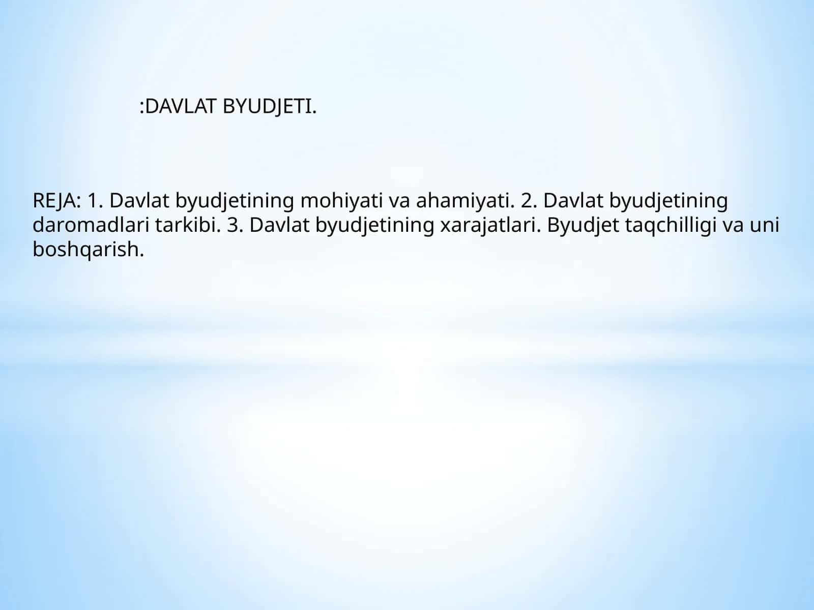 DAVLAT BYUDJETI