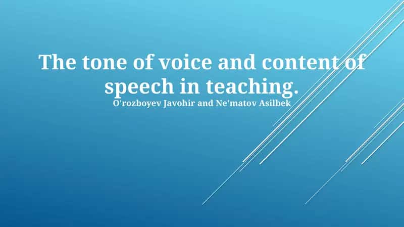 The Power of Voice: Tone and Content in Teaching