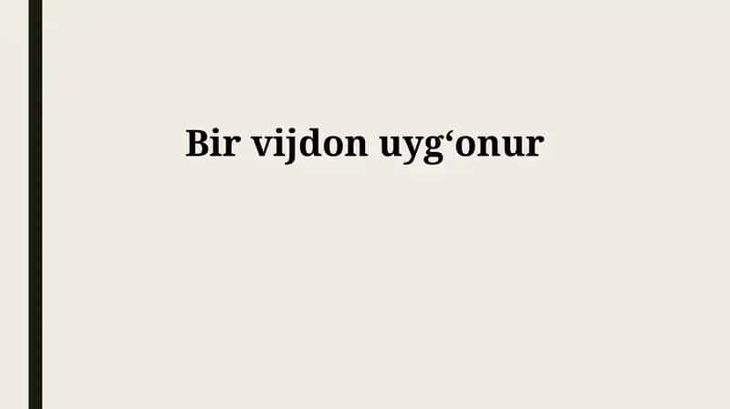 Bir vijdon uygʻonur