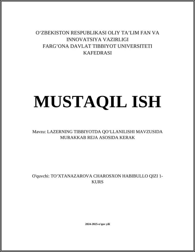 Lazerni terapiya usullari