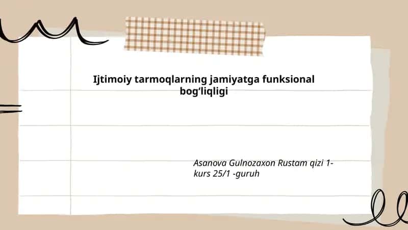 Ijtimoiy tarmoqlarning jamiyatga funksional bogʻliqligi