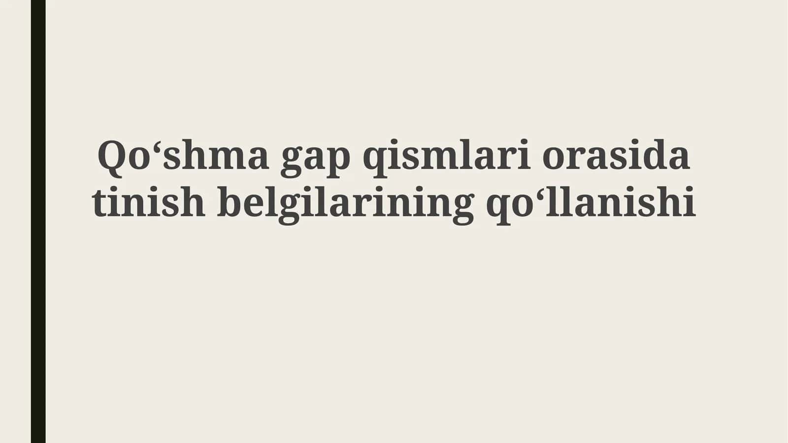 Qoʻshmagap qismlari orasida tinish belgilarining qoʻllanishi