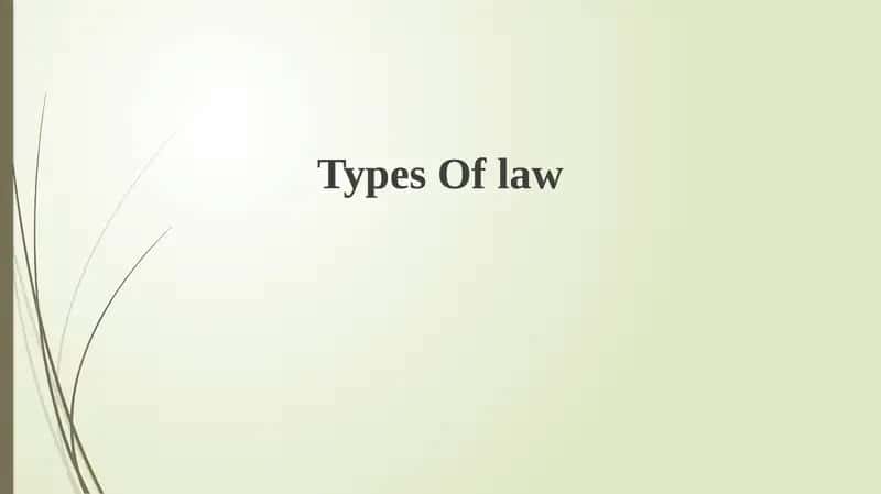 Types Of law