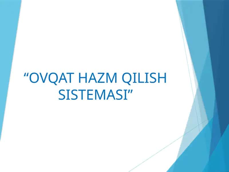 OVQAT HAZM QILISH SISTEMASI
