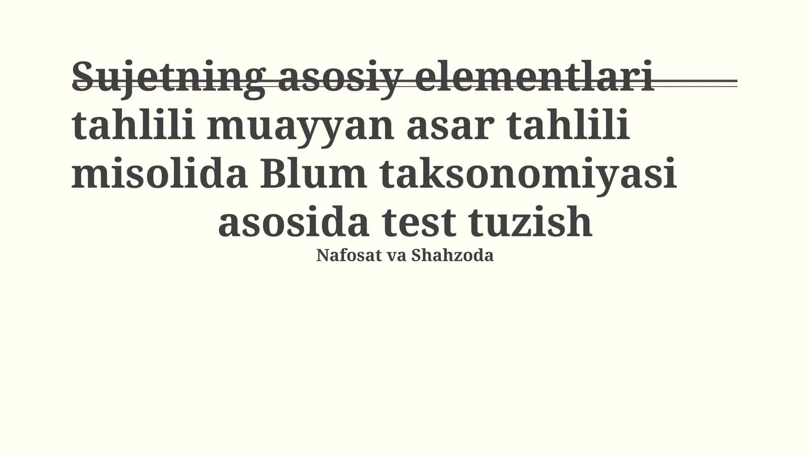 Blum taksonomiyasi