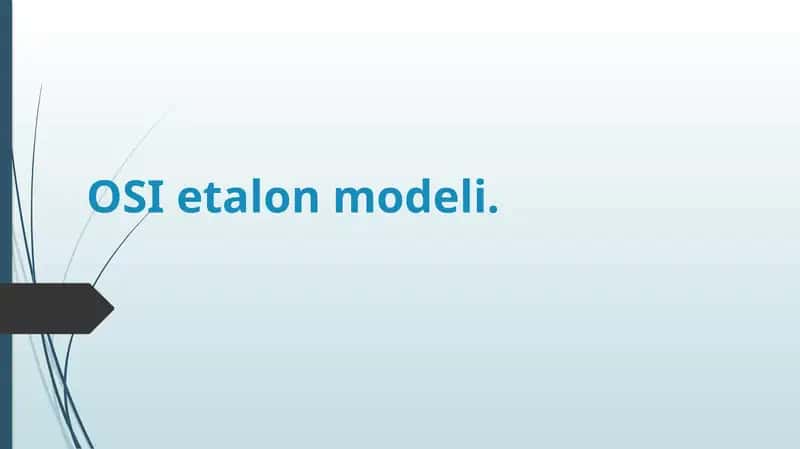 OSI etalon modeli