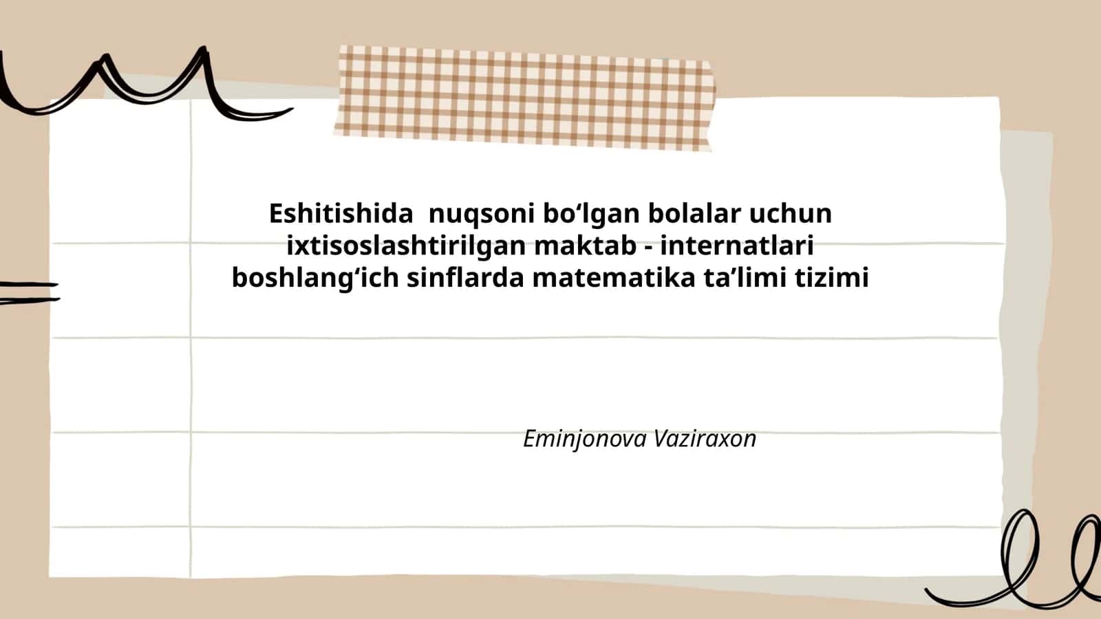 Maktab - internatlari boshlang‘ich sinflarda matematika ta’limi tizimi