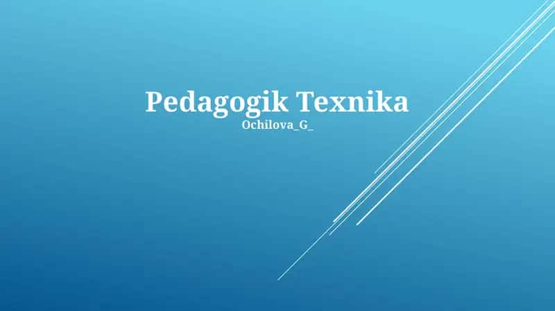 Pedagogik Texnika
