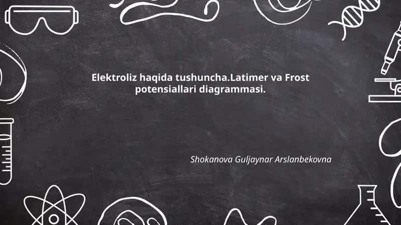 Elektroliz haqida tushuncha