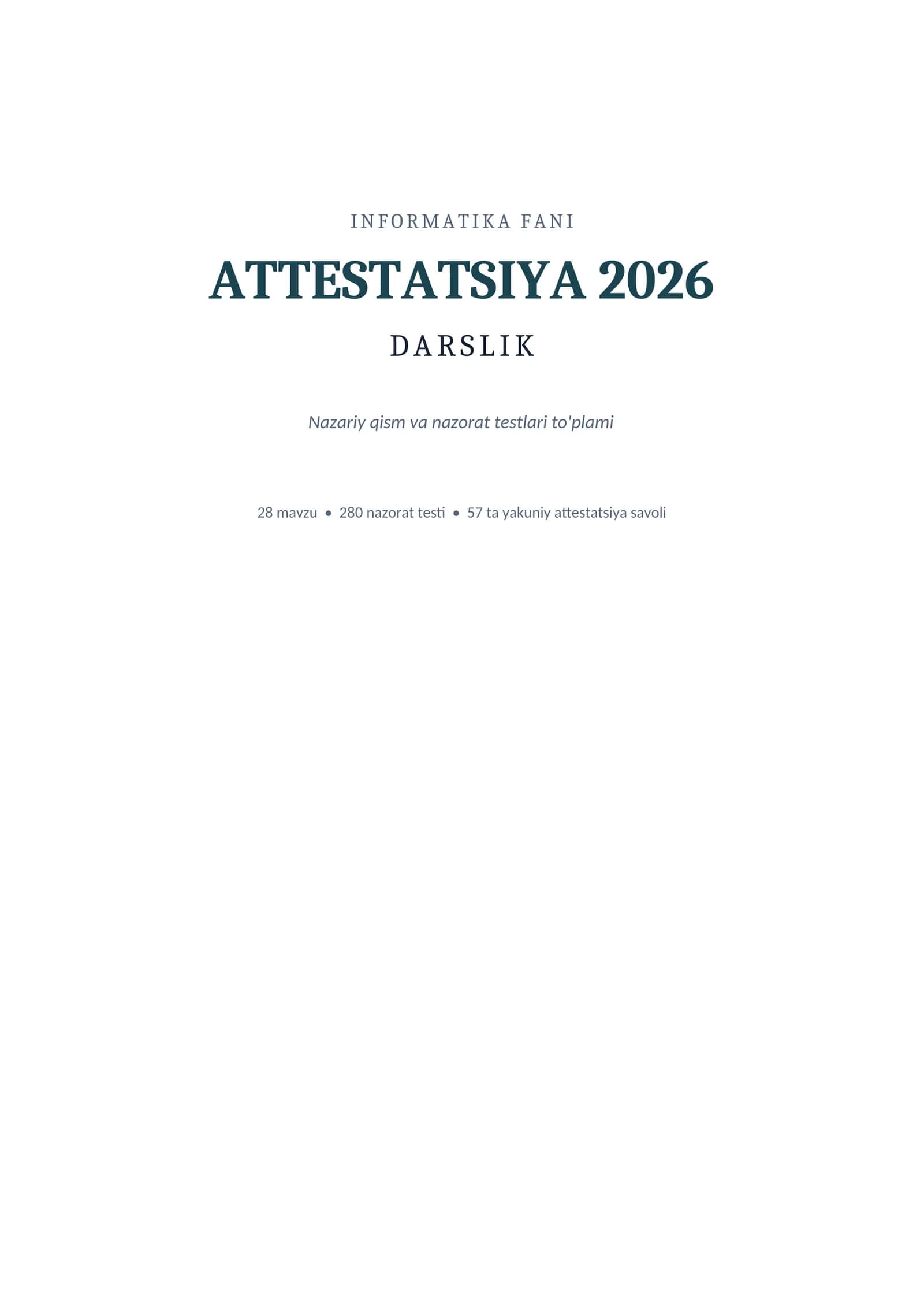 Attestatsiya 2026 kitobi