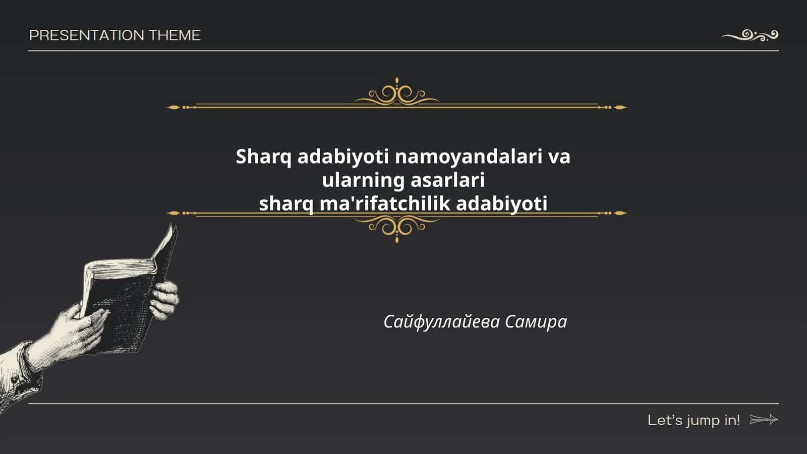 Sharq adabiyoti namoyandalari va ularning asarlari