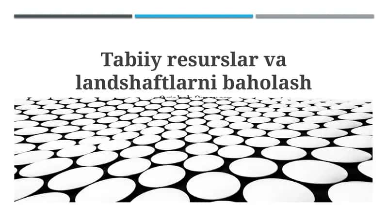 Tabiiy resurslar va landshaftlarni baholash