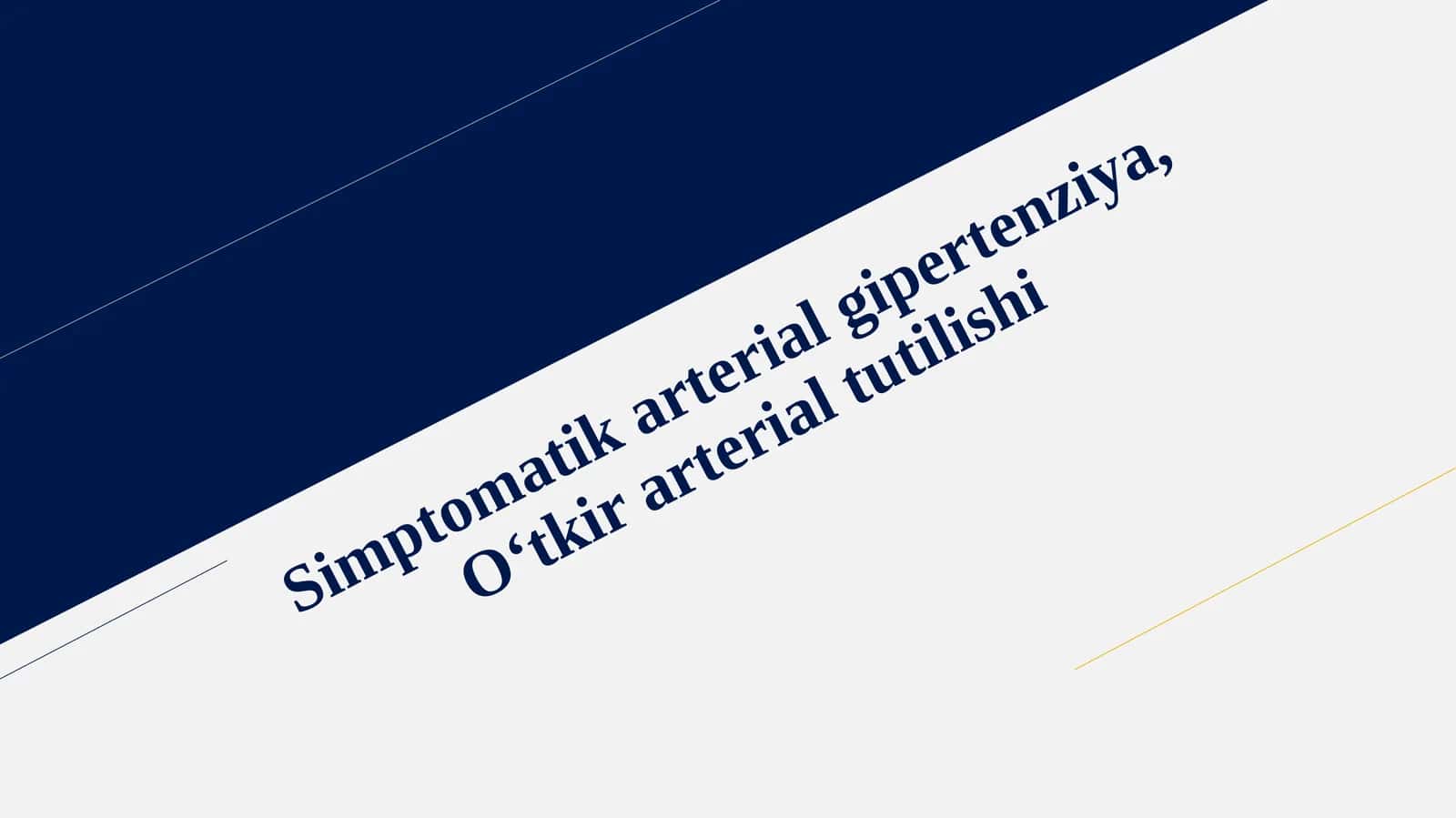 O‘tkir arterial tutilishi