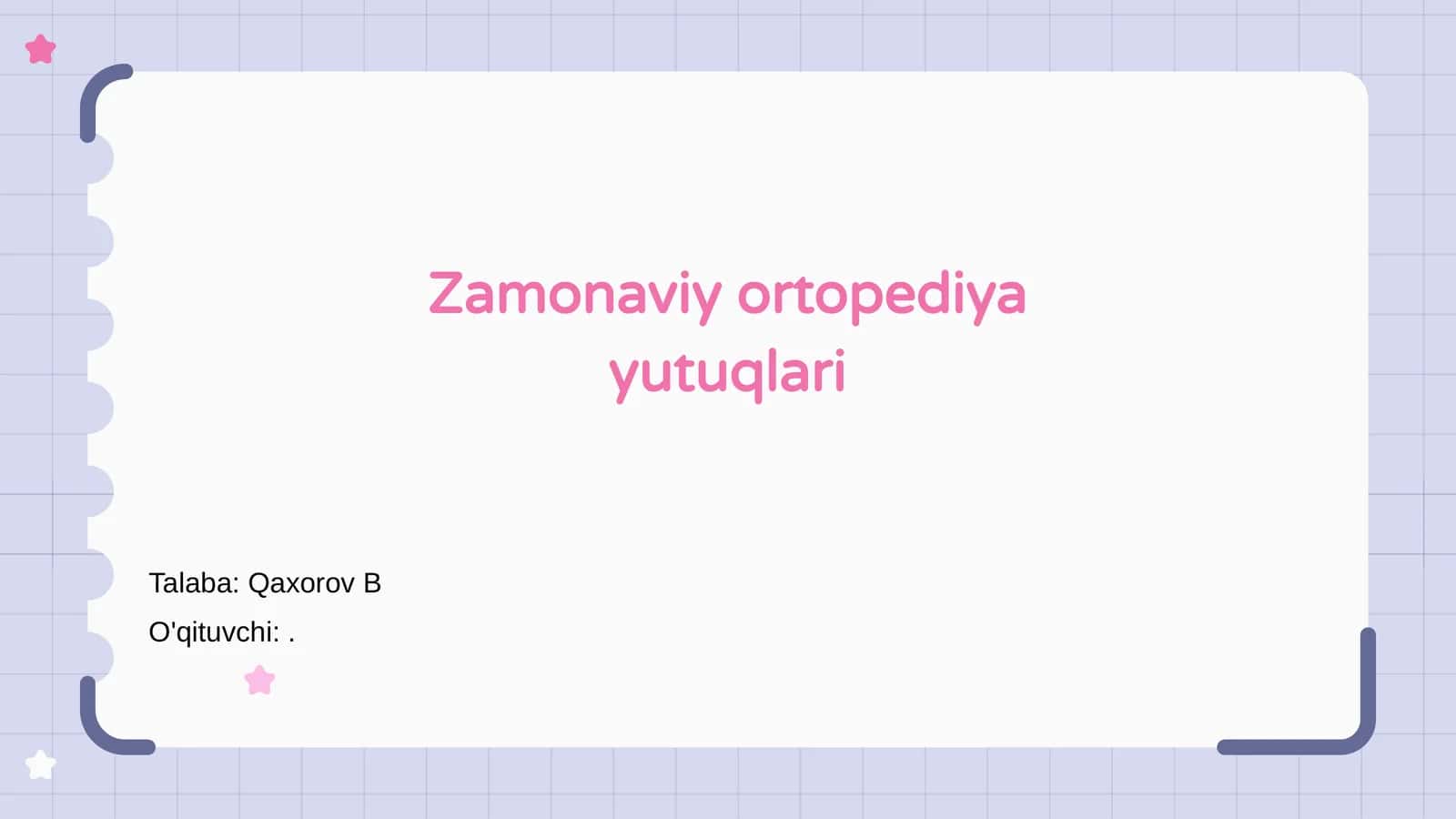 Zamonaviy ortopediya yutuqlari