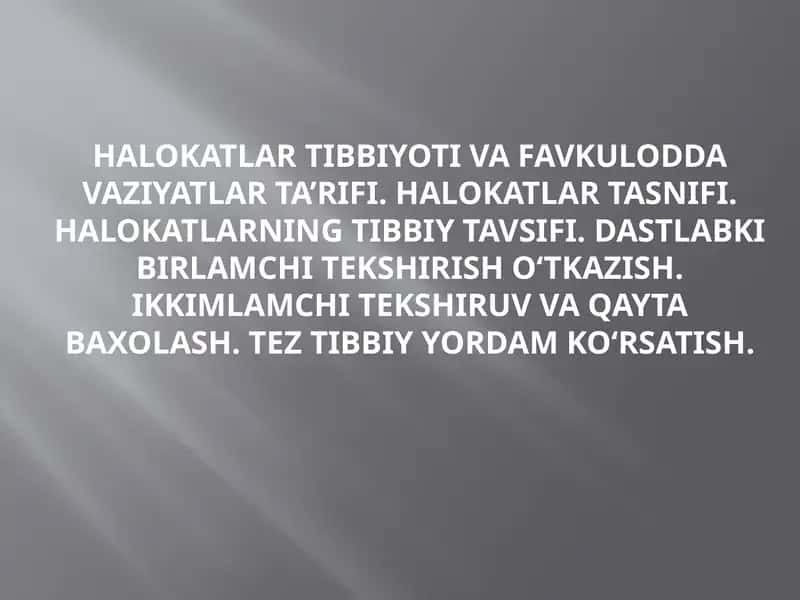 Halokatlar tibbiyoti