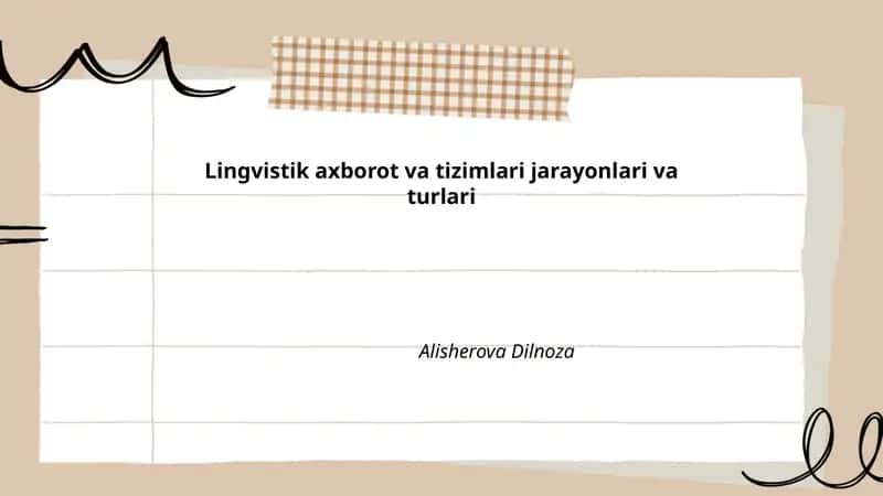 Lingvistik axborot va tizimlari jarayonlari va turlari
