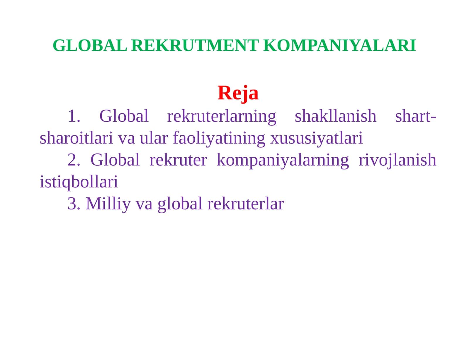 Global rekrutment kompaniyalari