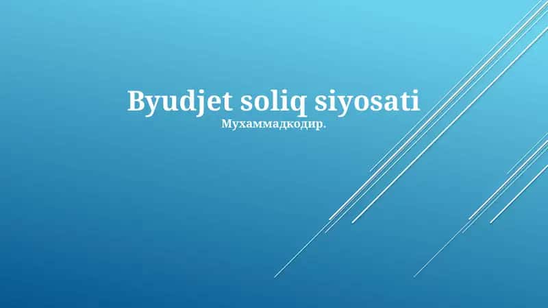 Byudjet soliq siyosati