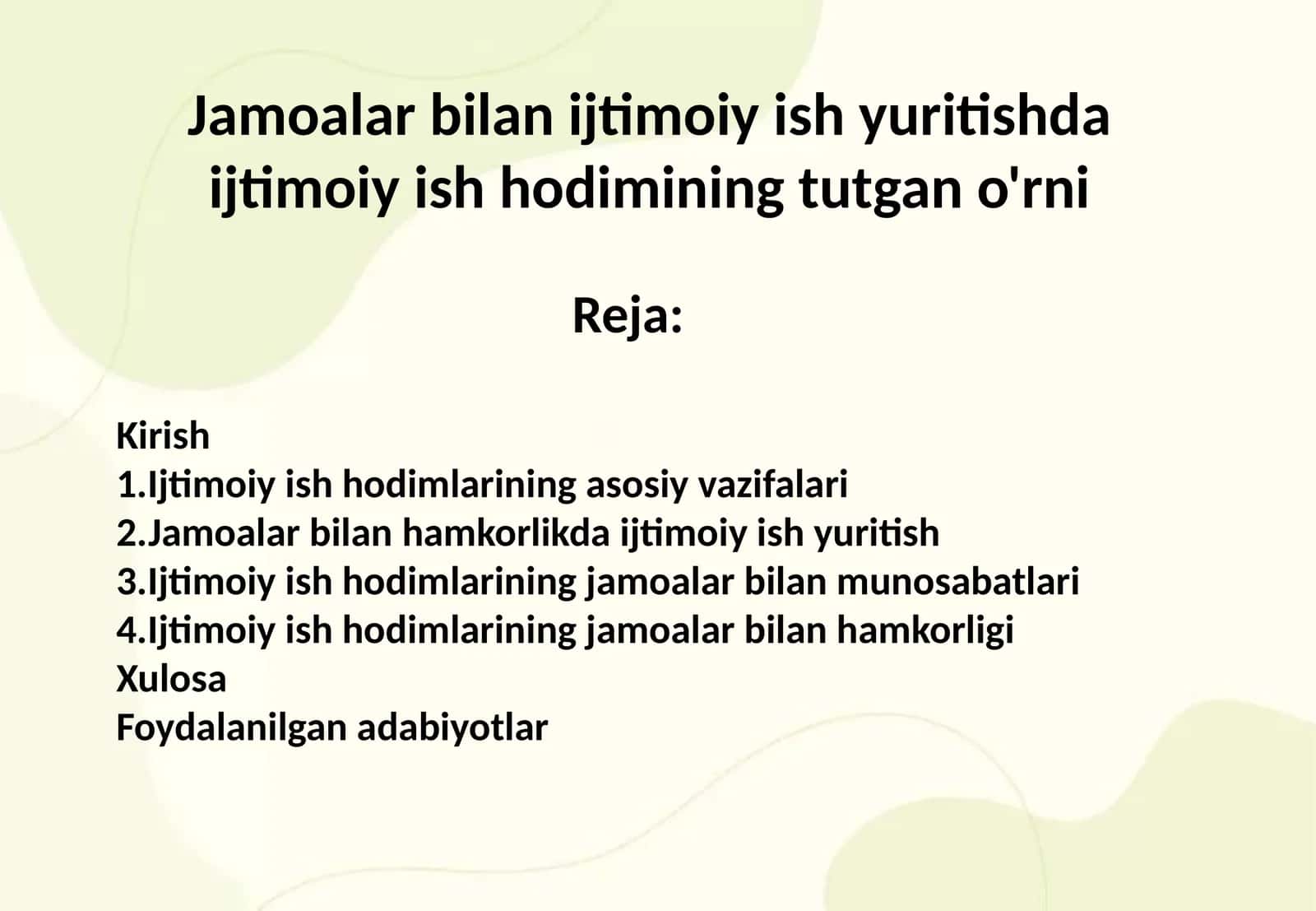 Ijtimoiy ish hodimlari jarayonlari