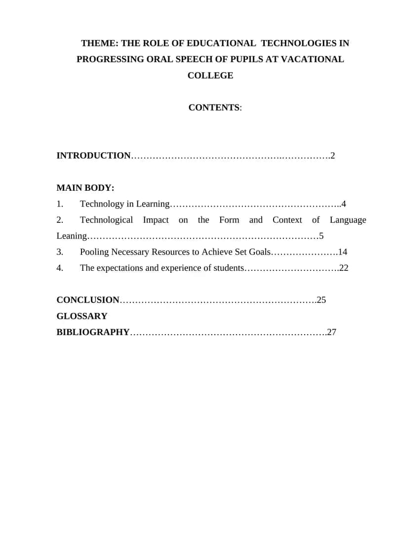 THE ROLE OF EDUCATIONAL TECHNOLOGIES IN PROGRESSING ORAL SPEECH OF PUPILS AT VACATIONAL COLLEGE