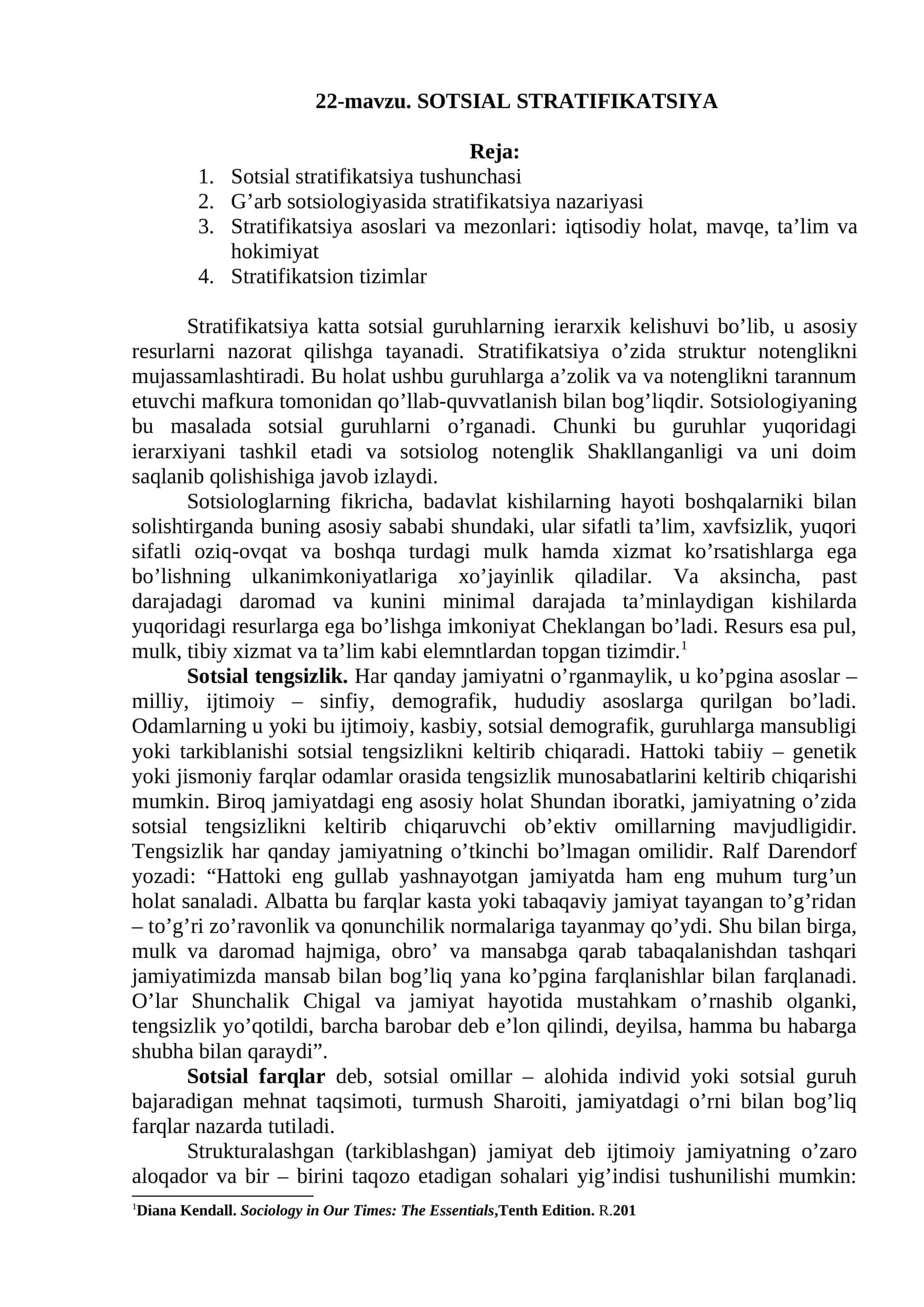 SOTSIAL STRATIFIKATSIYA