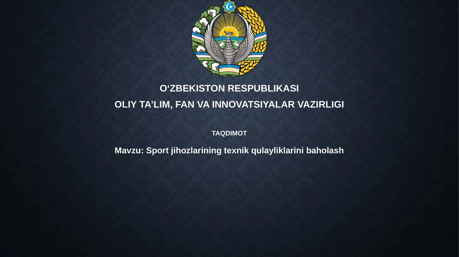 Sport anjomlarining texnik qulayligini baholash asoslari