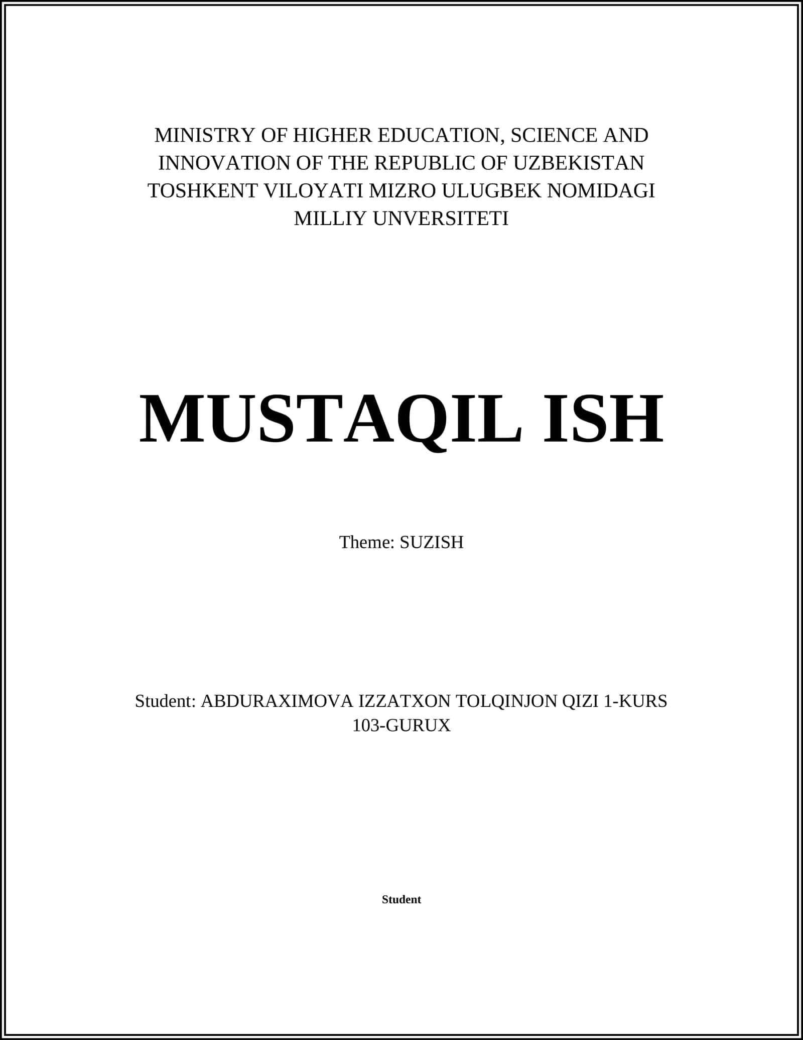 Suzish: Introduction and Exploration