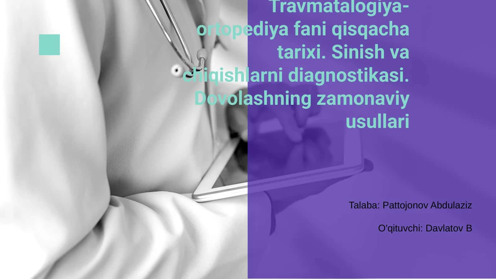 Travmatalogiya-ortopediya fani