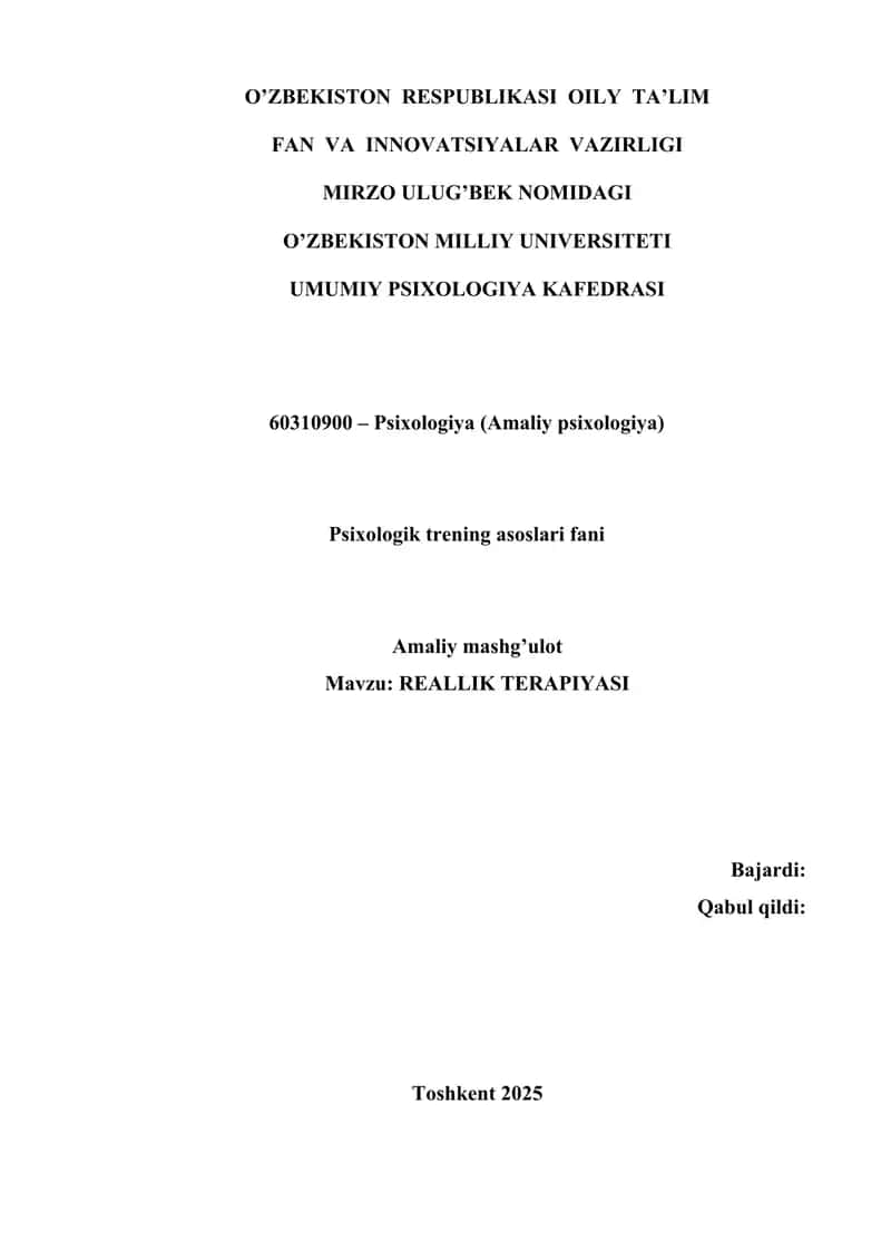 REALLIK TERAPIYASI