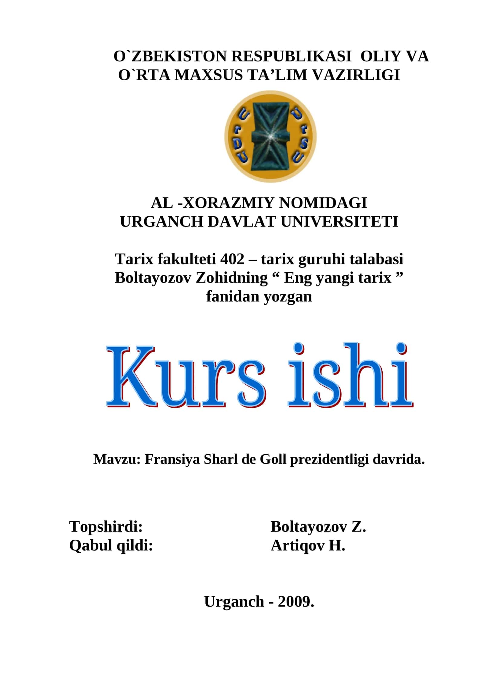 Fransiya Sharl de Goll prezidentligi davrida
