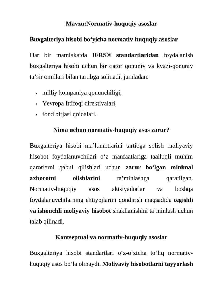 Normativ-huquqiy asoslar